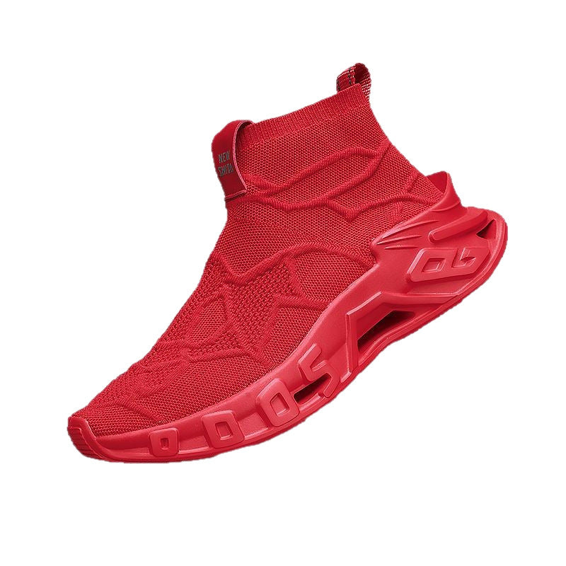 Dames comfortabele gebreide sneakers met hoge schacht – Groen