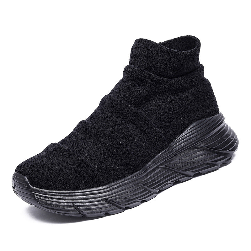 Dames modieuze hoge sneakers – Koffiebruin