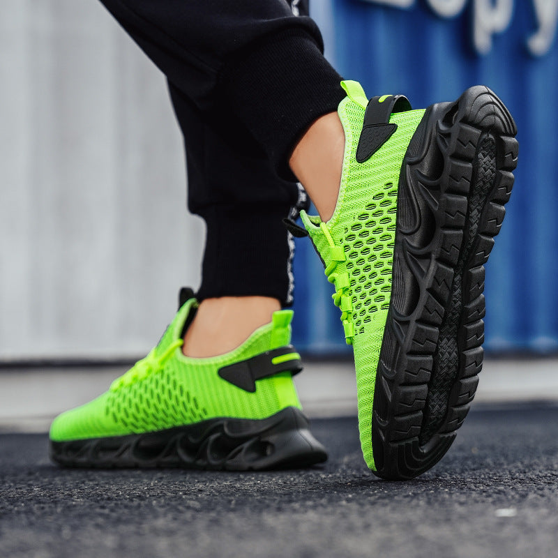 Dames lichte hardloopschoenen met flexibele zool – Zwart en Groen – Groen