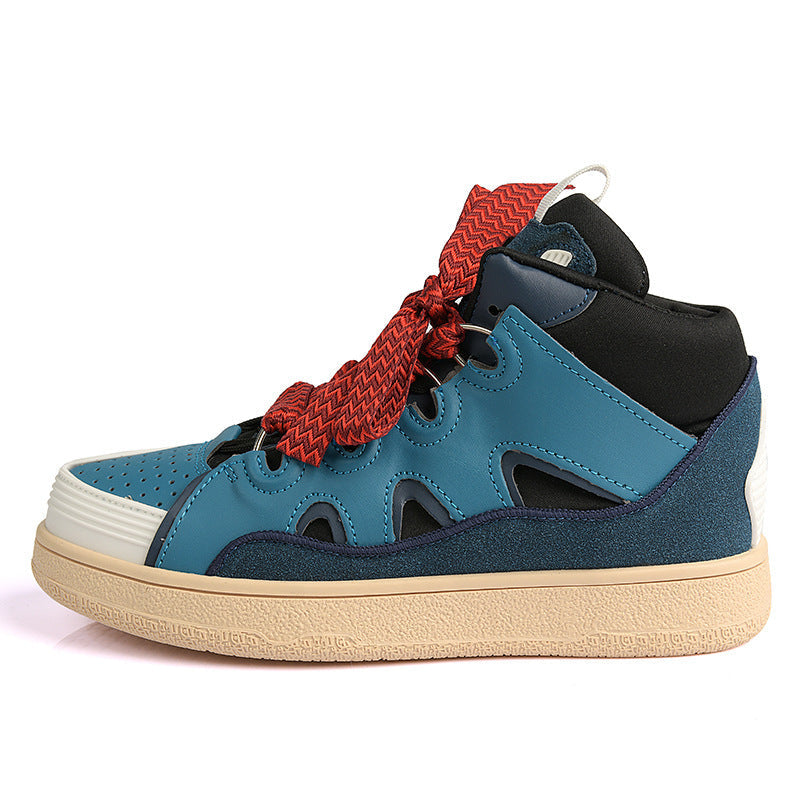 Dames sportieve hoge sneakers met elastische veters – Roze