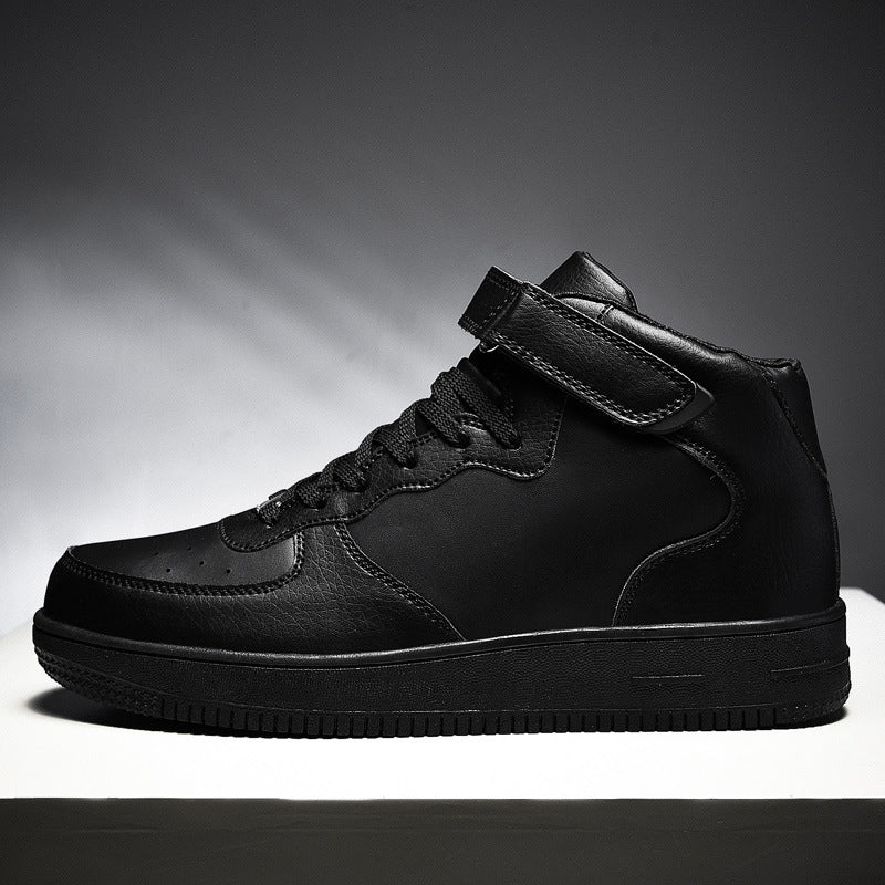Dames stijlvolle hoge sneakers met klittenbandsluiting – Zwart