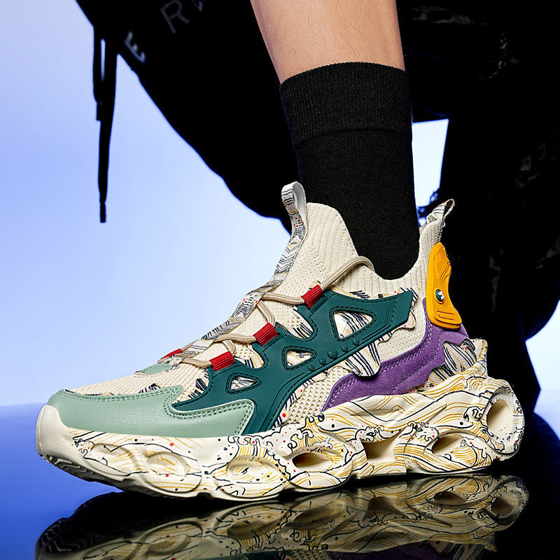 Dames sportieve sneakers met dempende zool – Zwart en Mintgroen – Mintgroen