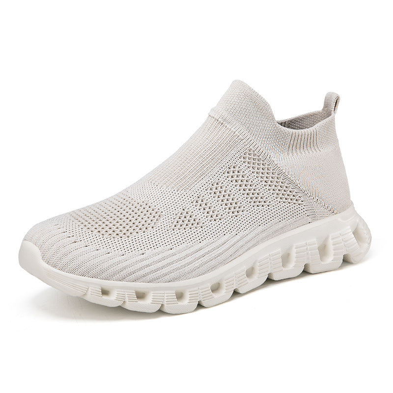 Dames performance sneakers met gebreid bovenwerk – Zwart