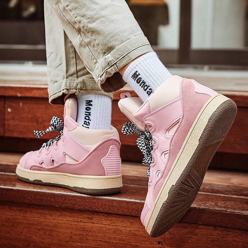 Dames sportieve hoge sneakers met elastische veters – Zwart