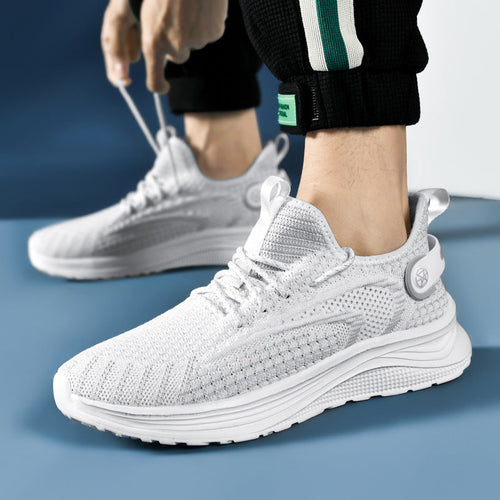Dames comfortabele hardloopschoenen met gebreid bovenwerk – Grijs en Zwart – Grijs