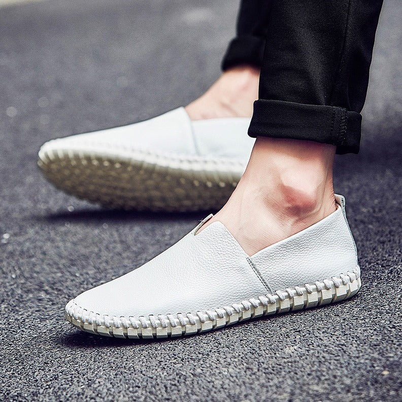 Dames klassieke mocassins met leren bovenwerk – Bruin