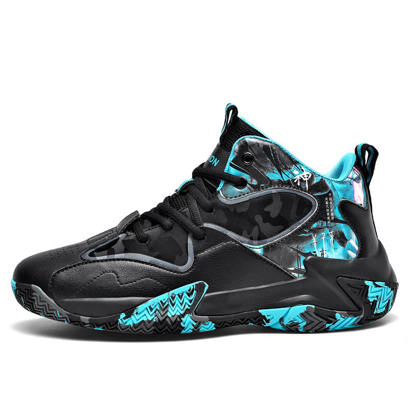 Dames sportieve basketbalsneakers met antislipzool en dempende zool – Zwart en Donkergroen – Zwart-grijs