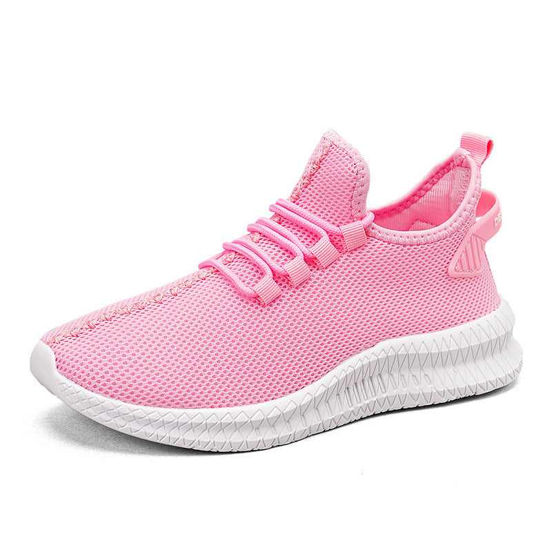 Dames lichte sneakers met ademend mesh bovenwerk – Roze