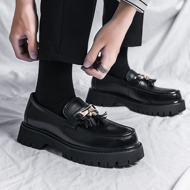 Dames modieuze mocassins met antislipzool en kwastdetails – Zwart