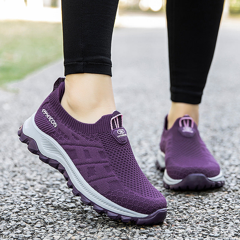 Dames comfortabele hardloopschoenen met ademend bovenwerk – Paars
