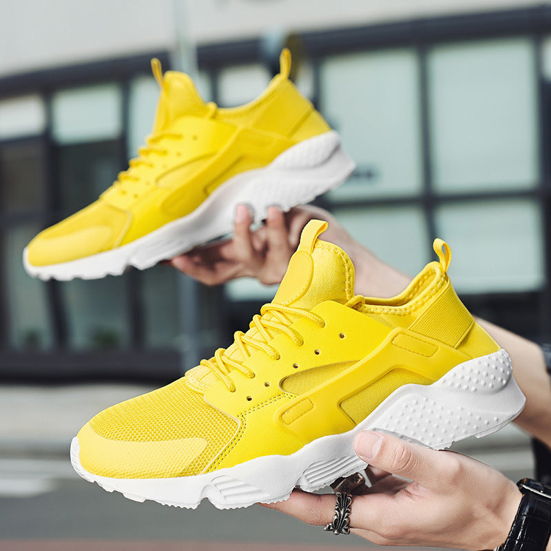 Dames modieuze sneakers met ademend mesh bovenwerk en dempende zool – Geel