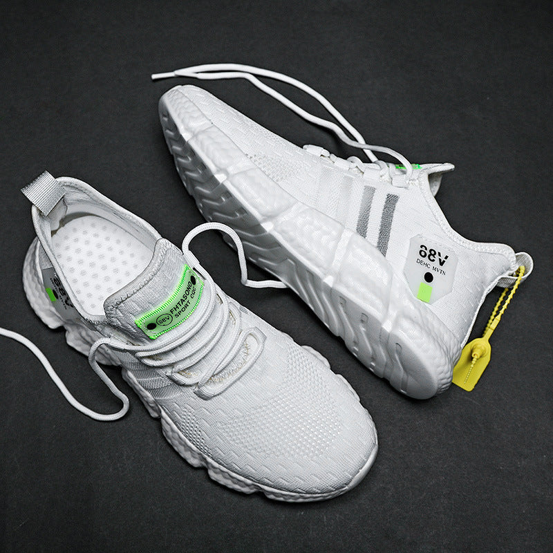 Dames lichte sportsneakers met ademend mesh bovenwerk en dempende zool – Groen