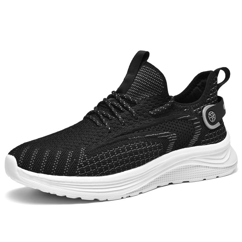 Dames comfortabele hardloopschoenen met gebreid bovenwerk – Grijs en Zwart – Zwart