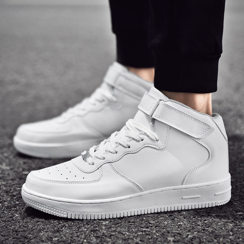Dames stijlvolle hoge sneakers met klittenbandsluiting – Zwart