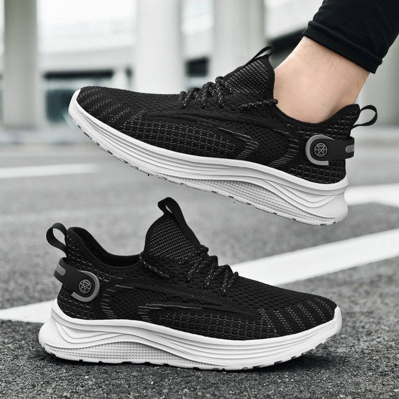 Dames comfortabele hardloopschoenen met gebreid bovenwerk – Grijs en Zwart – Donkergroen