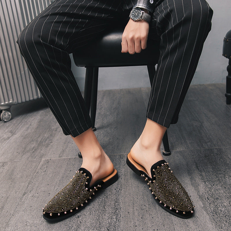 Dames mocassins met studdetails en zachte voering – Geel