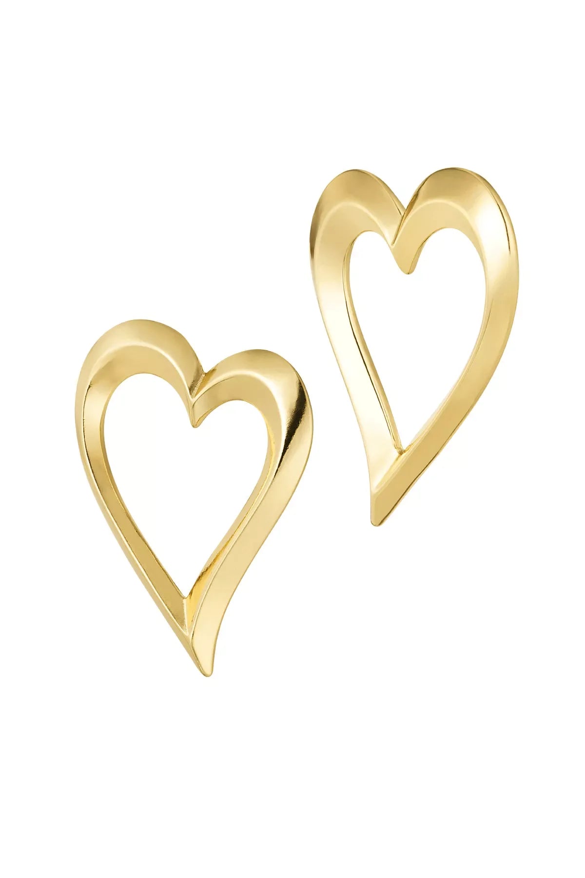 Oorbellen Curved Hearts | Goud