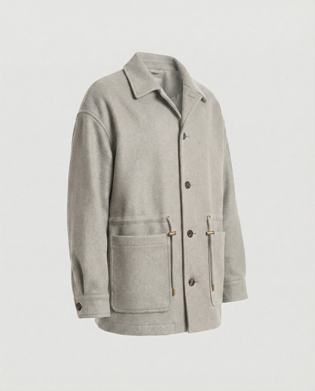 Heren wollen jas met bruine uitvoering en retrolook – Beige